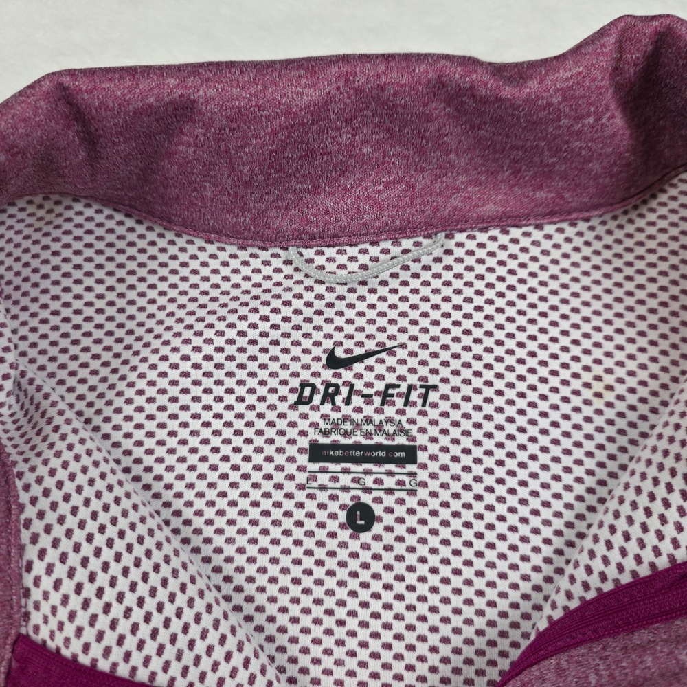 Nike Dri-FIT Full Zip Jacket Womens L Purple Excellent Thumbholes 520334-666 - Picture 3 of 12